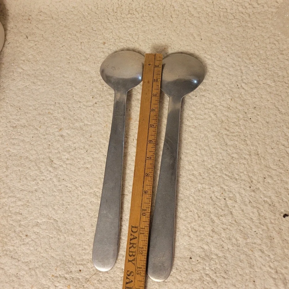 Vintage Quikut‎ Stainless Grapefruit Spoon Set of 2 Light Stainless Serrated...